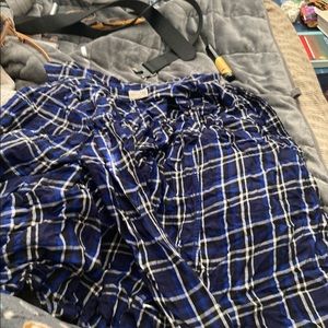 Blue black and white flannel